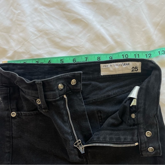 Rag & Bone Isabel Skinny High Rise Black Moto Jean with Ankle Zipper Hardware - Picture 6 of 16